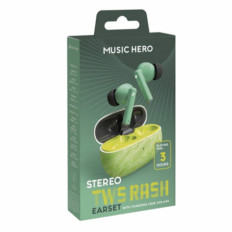 SBS TWS Rash Auricolare True Wireless Stereo (TWS) In-ear Musica e Chiamate Verde