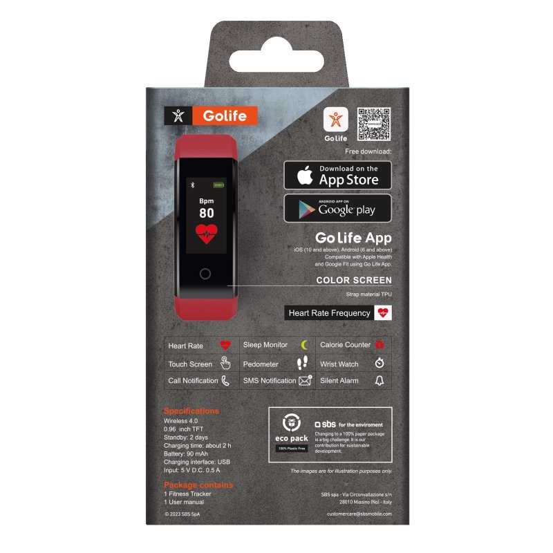 SBS Vital Fit LCD Digitale Touch screen Rosso