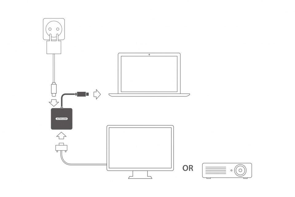Sitecom CN-374 cable gender changer USB-C VGA, USB-C Grigio
