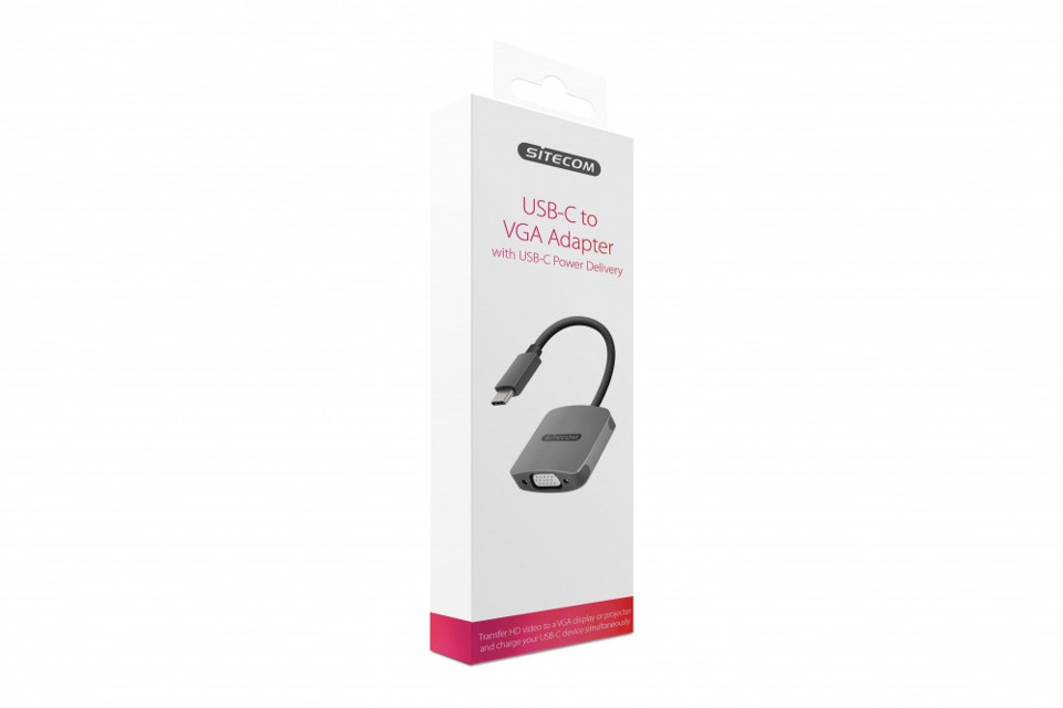 Sitecom CN-374 cable gender changer USB-C VGA, USB-C Grigio