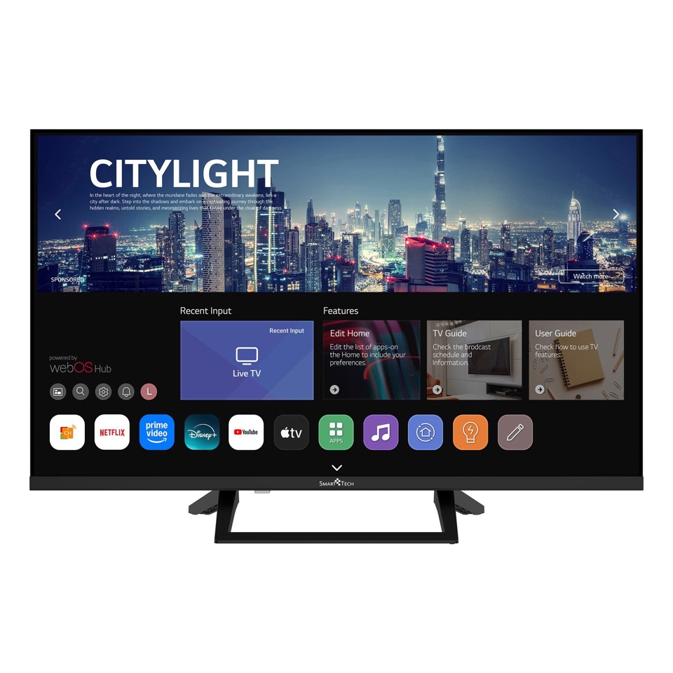 Smart-Tech 32HW01V1 TV 81,3 cm (32") HD Smart TV Wi-Fi Nero 180 cd/m²