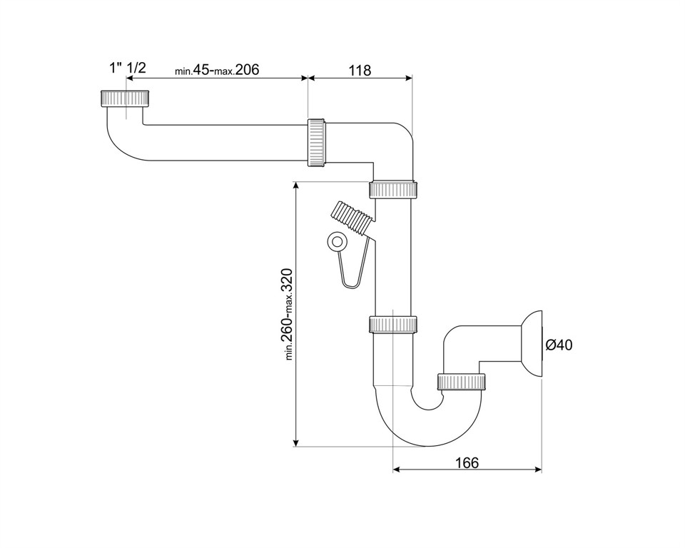 Smeg 3712 accessorio idraulico per lavandino Bianco