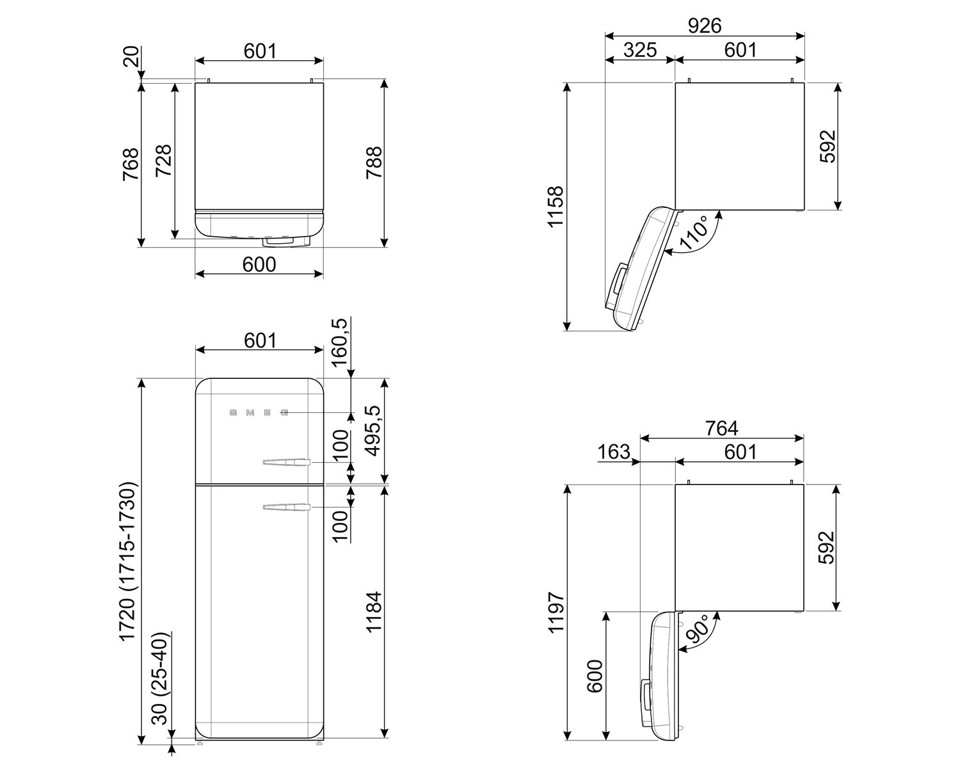 Smeg 50's Style FAB30LPG5 Verde pastello
