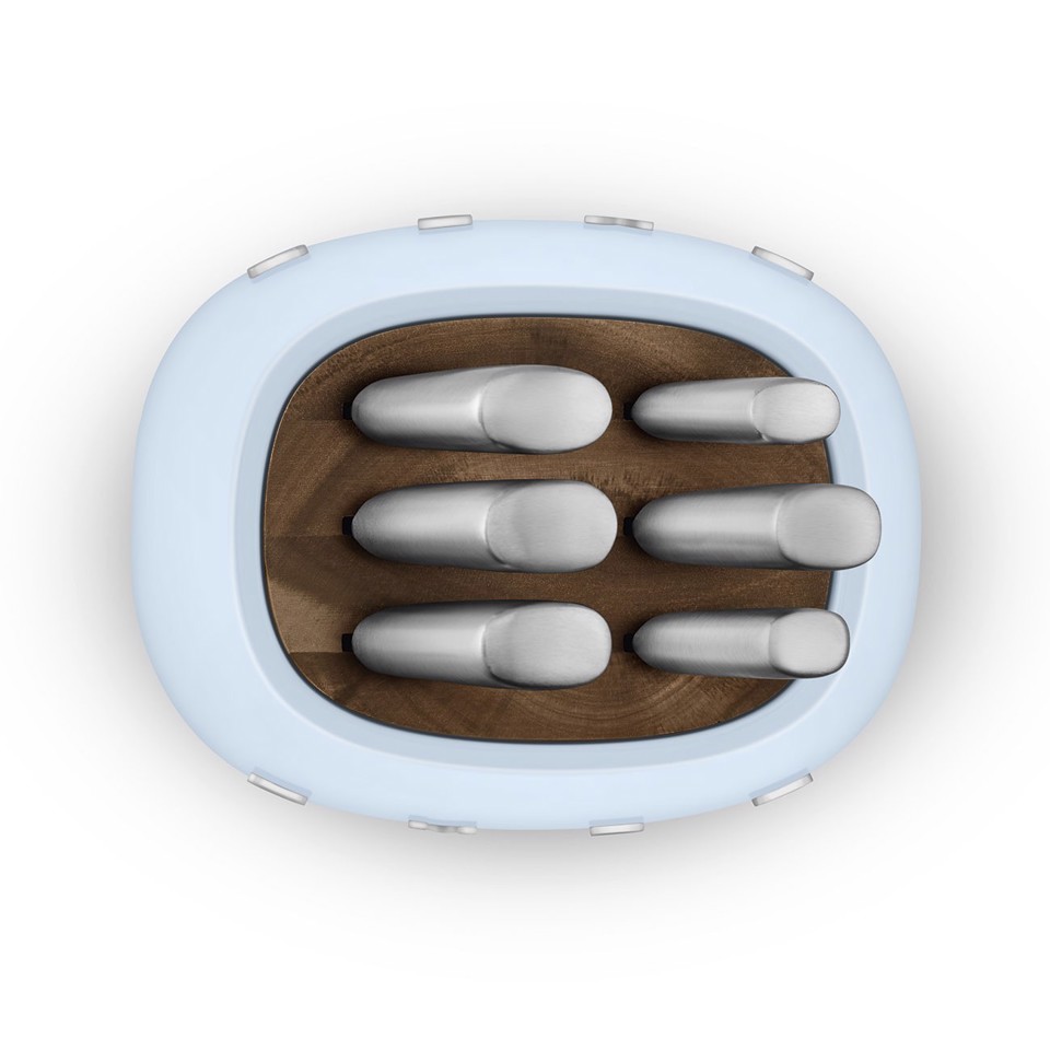 Smeg Ceppo con coltelli 50's Style - Azzurro LUCIDO - KBSF02PB