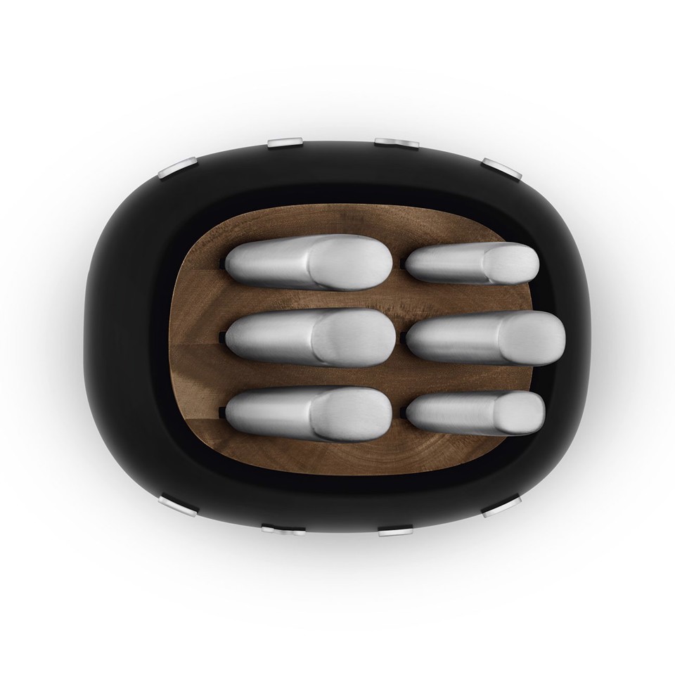 Smeg Ceppo con coltelli 50's Style - Nero LUCIDO - KBSF02BL