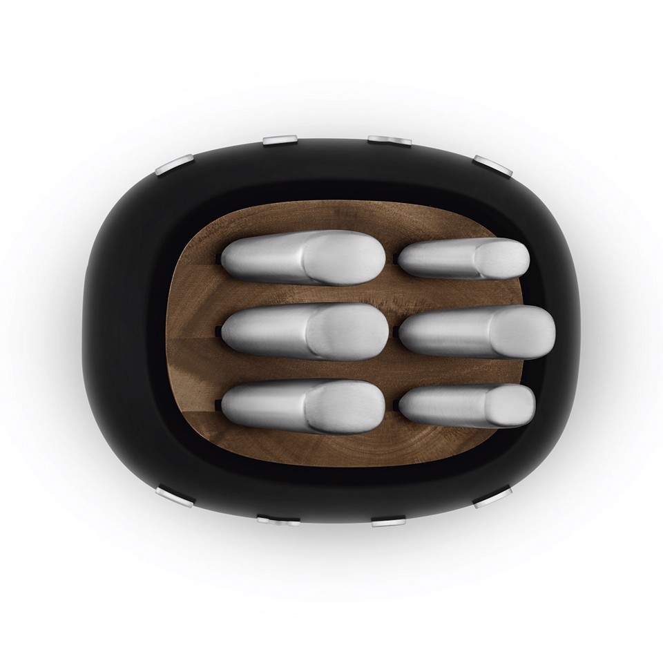 Smeg Ceppo con coltelli 50's Style - Nero LUCIDO - KBSF02BL