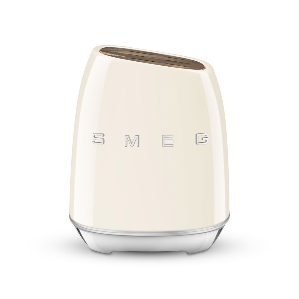 Smeg Ceppo con coltelli 50's Style - Panna LUCIDO - KBSF02CR