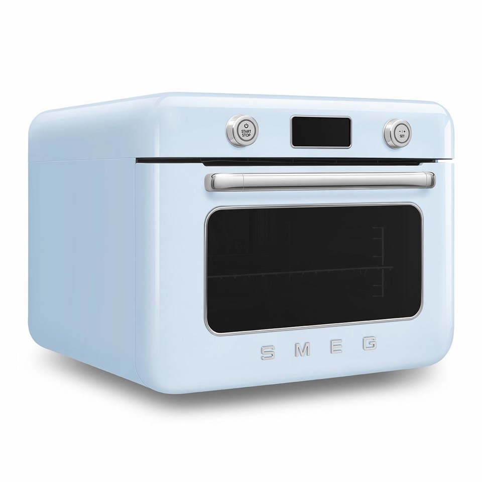 Smeg COF01PBEU forno a vapore Piccolo Blu, Acciaio inox Pulsanti, Manopola