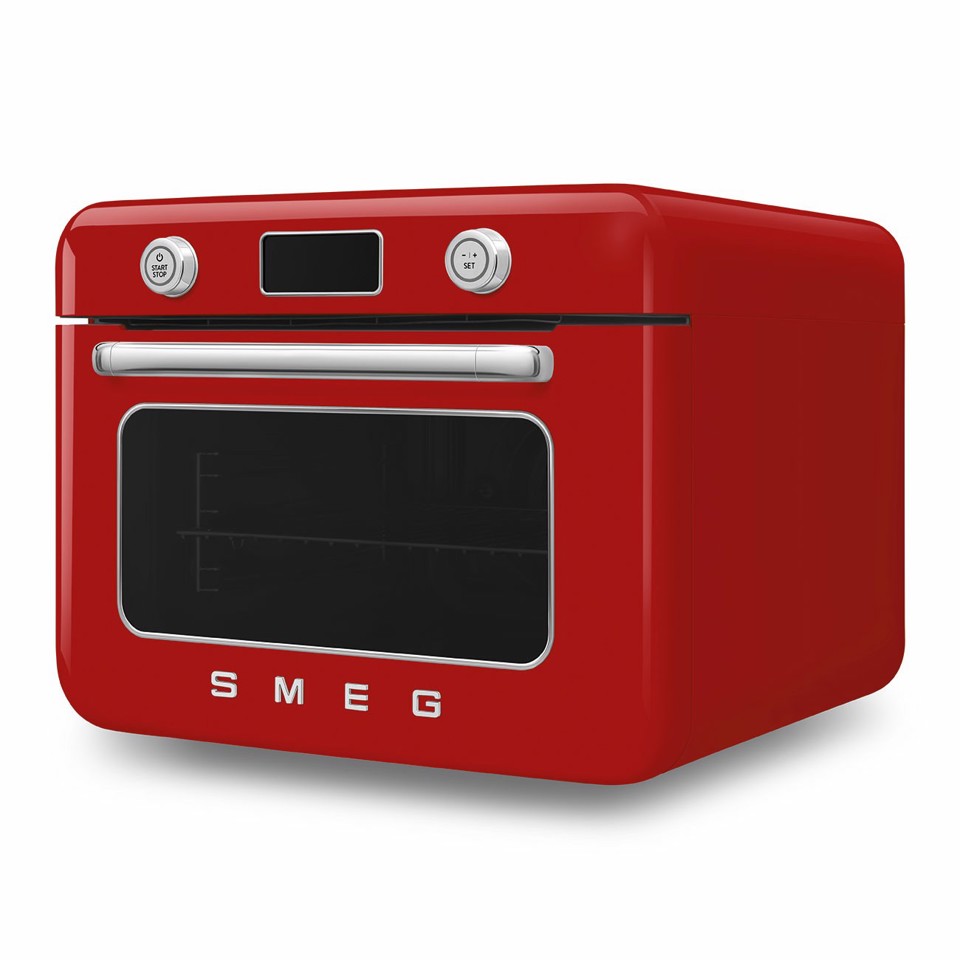 Smeg COF01RDEU forno a vapore Piccolo Rosso, Acciaio inox Pulsanti, Manopola
