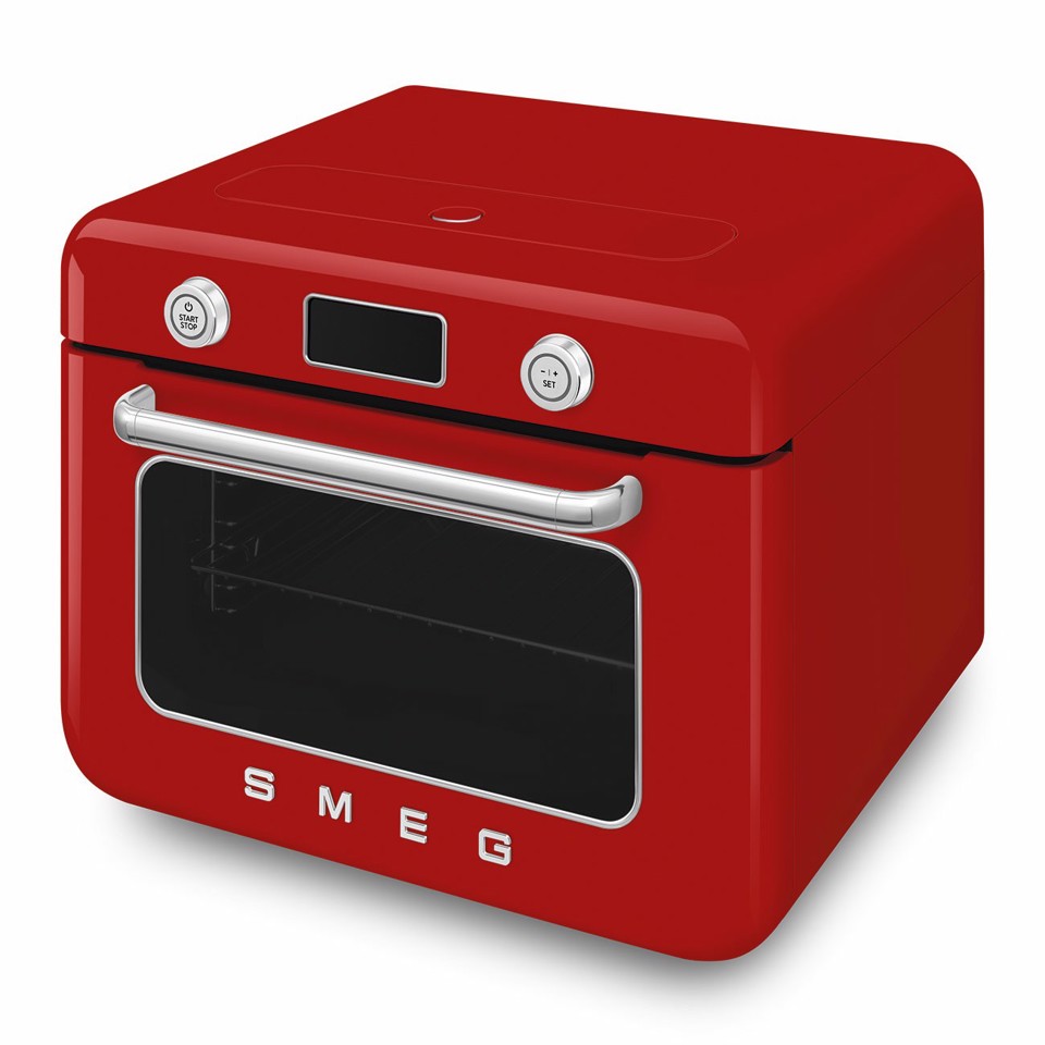 Smeg COF01RDEU forno a vapore Piccolo Rosso, Acciaio inox Pulsanti, Manopola