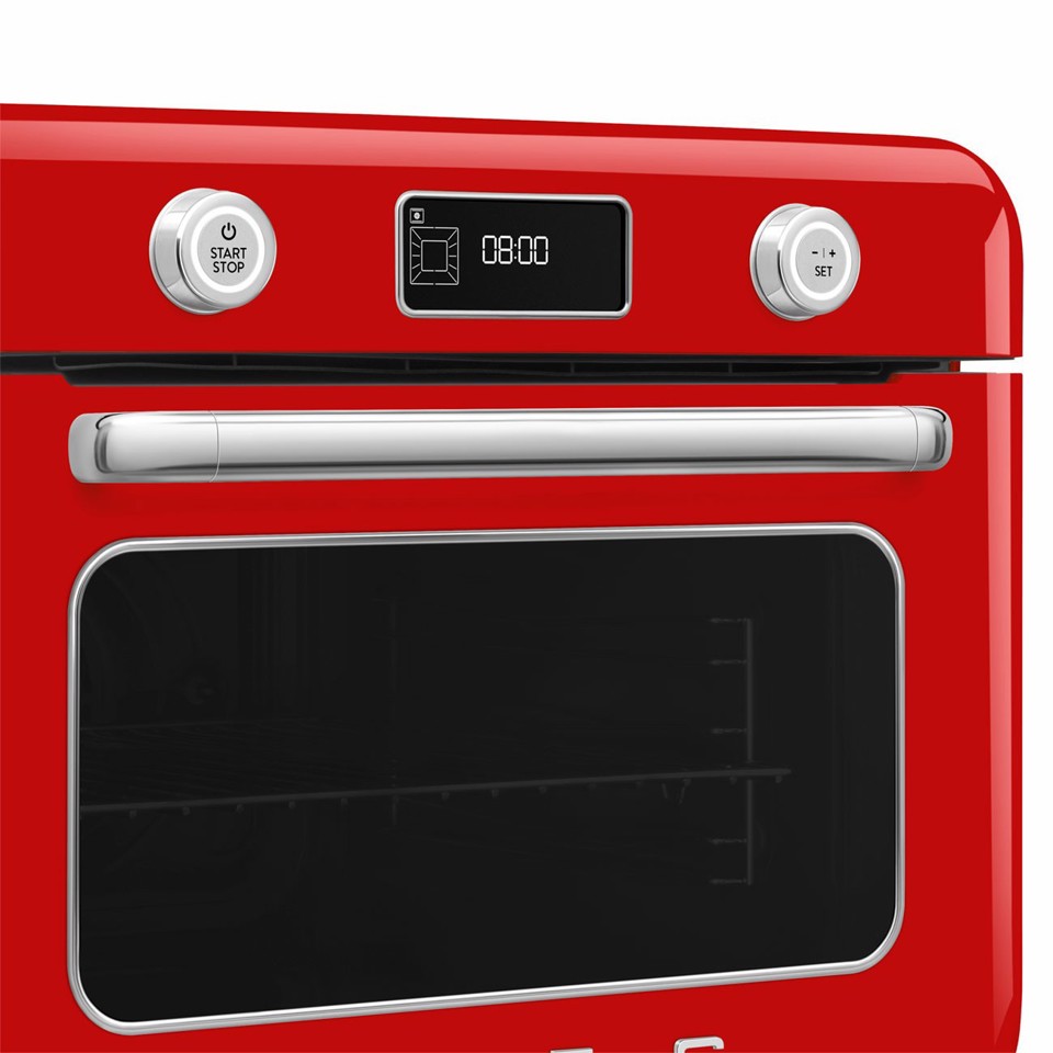 Smeg COF01RDEU forno a vapore Piccolo Rosso, Acciaio inox Pulsanti, Manopola