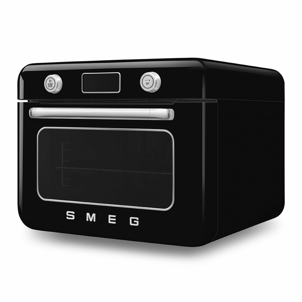 Smeg COF01RDEU Piccolo Nero, Acciaio inox Pulsanti, Manopola