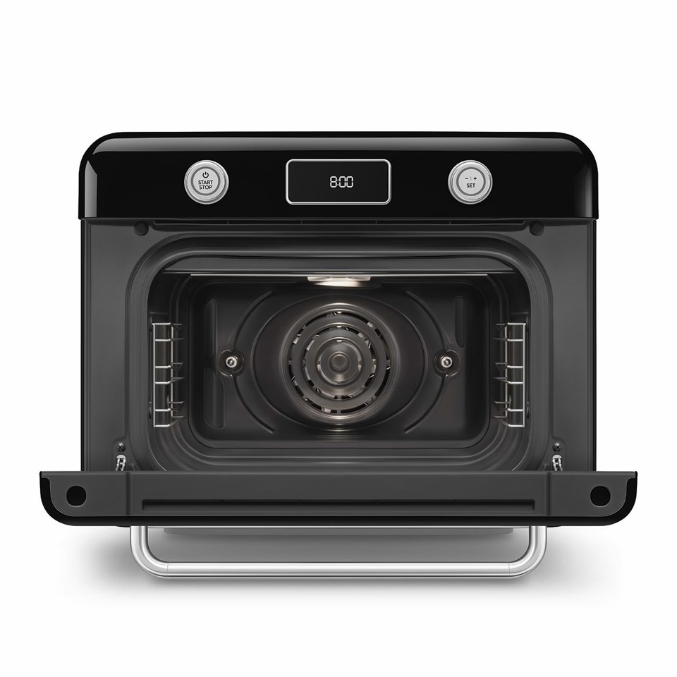 Smeg COF01RDEU Piccolo Nero, Acciaio inox Pulsanti, Manopola