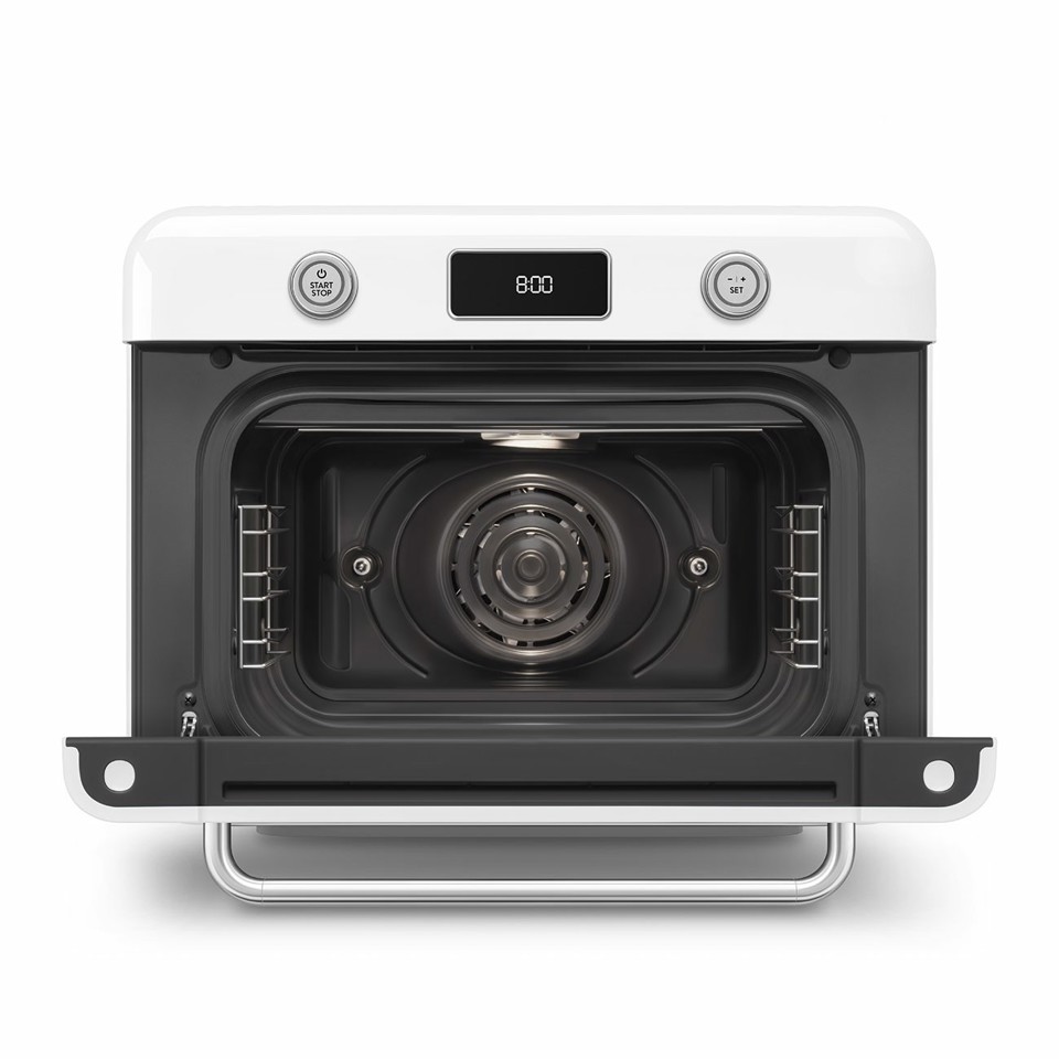 Smeg COF01WHEU forno a vapore Piccolo Acciaio inox, Bianco Pulsanti, Manopola