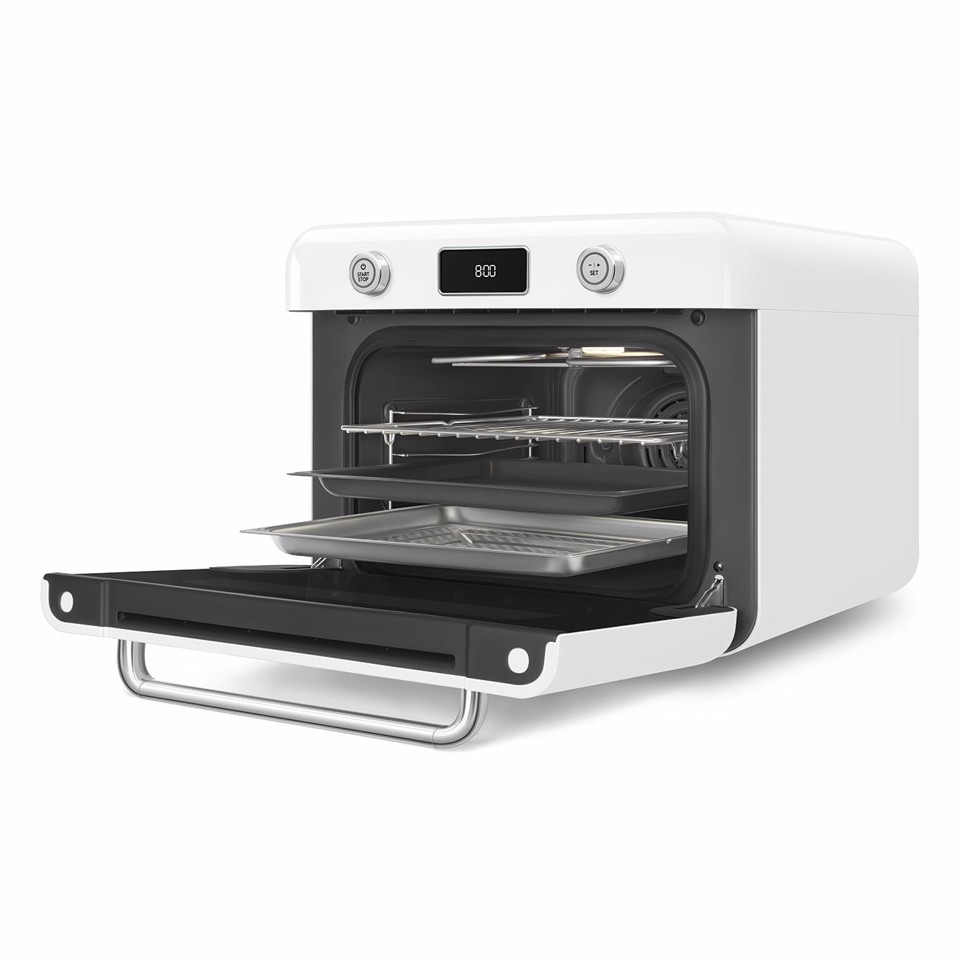 Smeg COF01WHEU forno a vapore Piccolo Acciaio inox, Bianco Pulsanti, Manopola