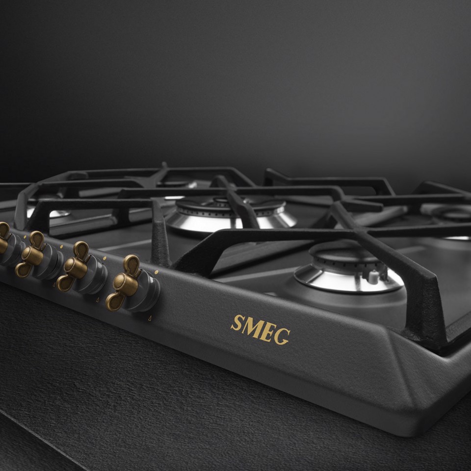 Smeg Coloniale Piano di cottura SRV876AOGH Antracite Made in Italy