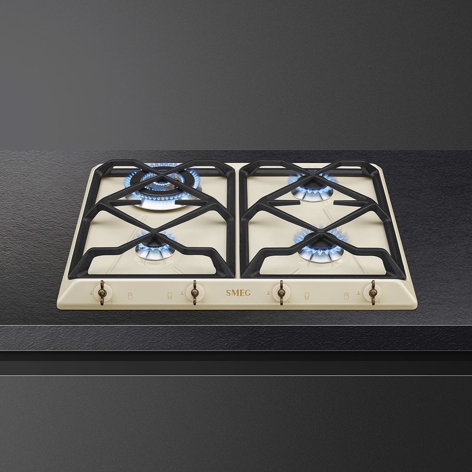Smeg Coloniale SRV864POGH piano cottura Crema Da incasso 60 cm Gas 4 Fornello(i)