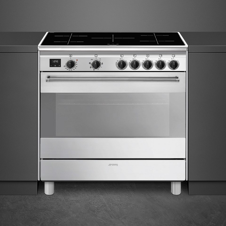 Smeg Concert BG91IX2 cucina Cucina freestanding A Elettrico Piano cottura a induzione Acciaio inox Made in Italy