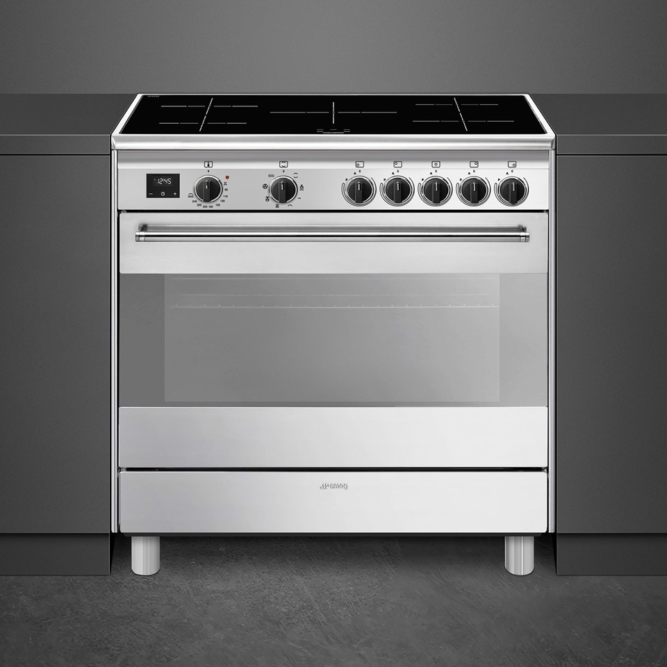 Smeg Concert BG91IX2 cucina Cucina freestanding Piano cottura a induzione Acciaio inossidabile A