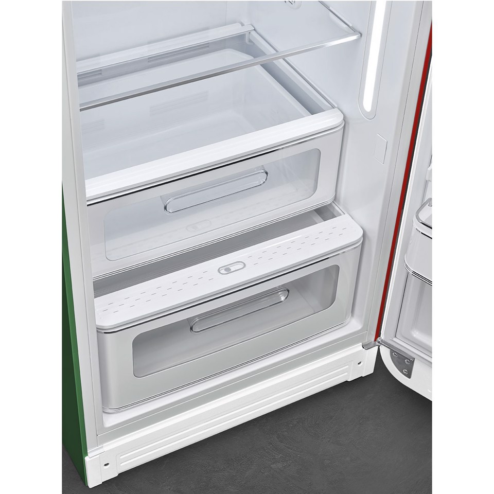 Smeg FAB28RDIT6 monoporta Libera installazione 270 L Verde, Bianco, Rosso Made in Italy