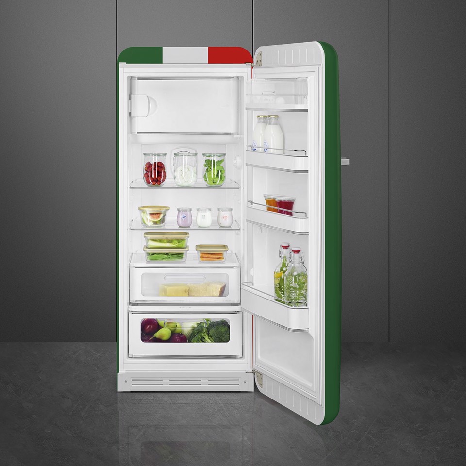 Smeg FAB28RDIT6 monoporta Libera installazione 270 L Verde, Bianco, Rosso Made in Italy