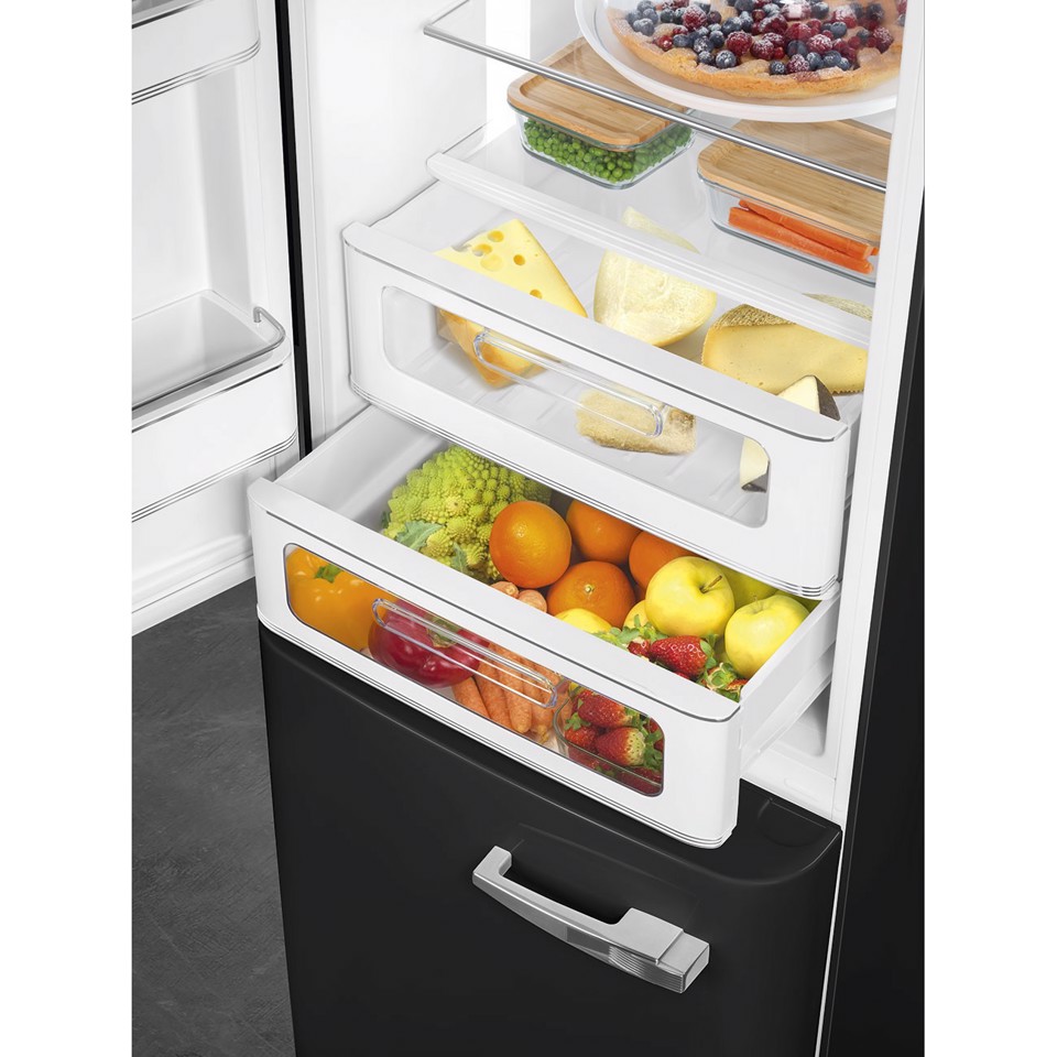 Smeg FAB32LBL6 frigorifero con congelatore Libera installazione 331 L Nero Made in Italy