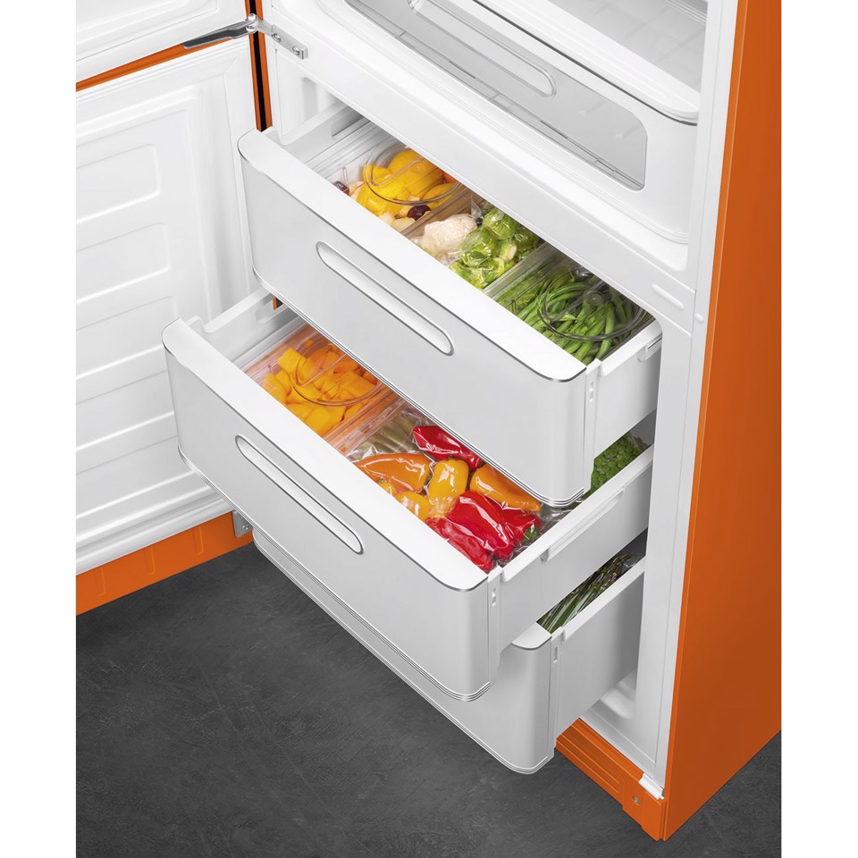 Smeg FAB32LOR6 frigorifero con congelatore Libera installazione 331 L Arancione Made in Italy