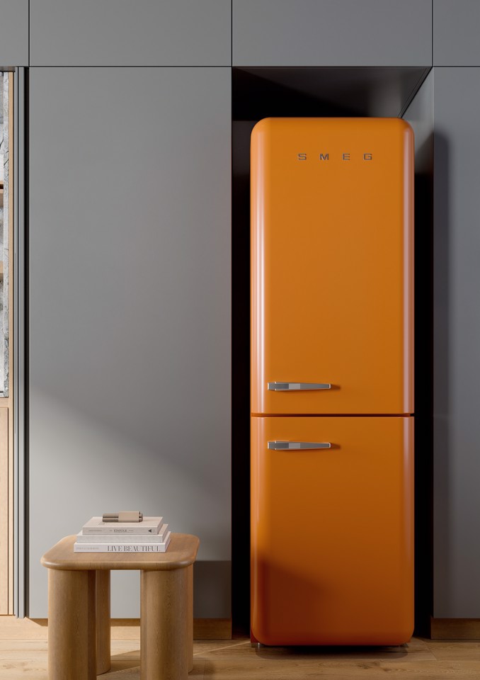 Smeg FAB32LOR6 frigorifero con congelatore Libera installazione 331 L Arancione Made in Italy
