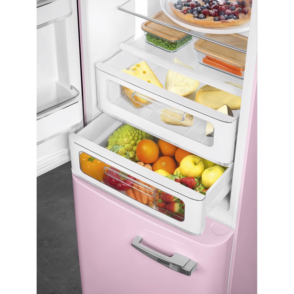 Smeg FAB32LPK6 frigorifero con congelatore Libera installazione 331 L Rosa Made in Italy