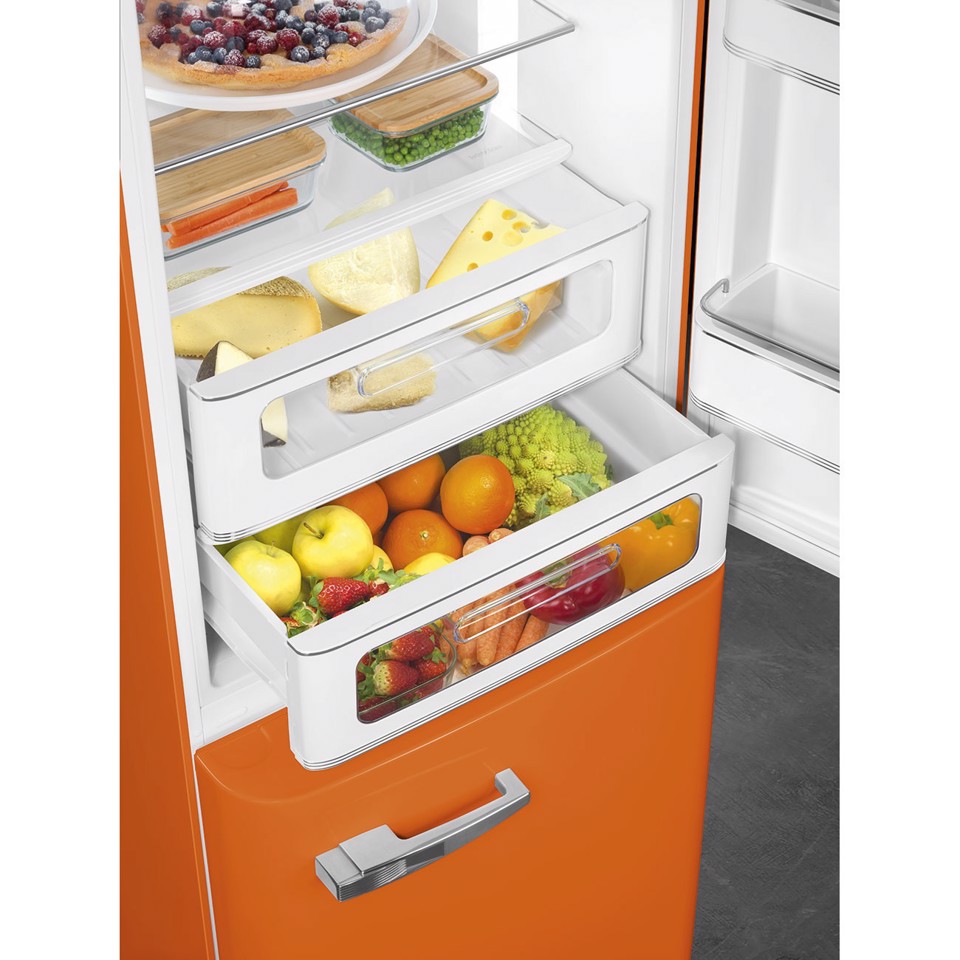 Smeg FAB32ROR6 frigorifero con congelatore Libera installazione 331 L Arancione Made in Italy
