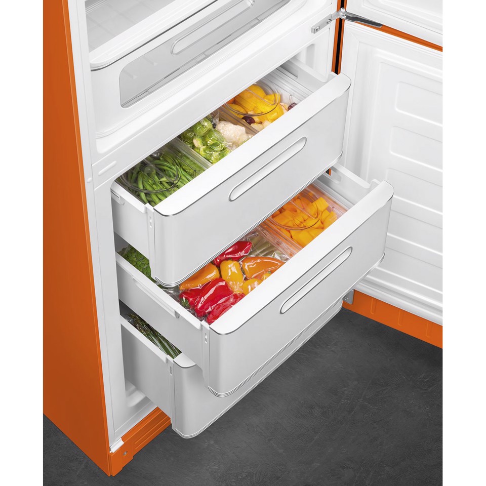 Smeg FAB32ROR6 frigorifero con congelatore Libera installazione 331 L Arancione Made in Italy