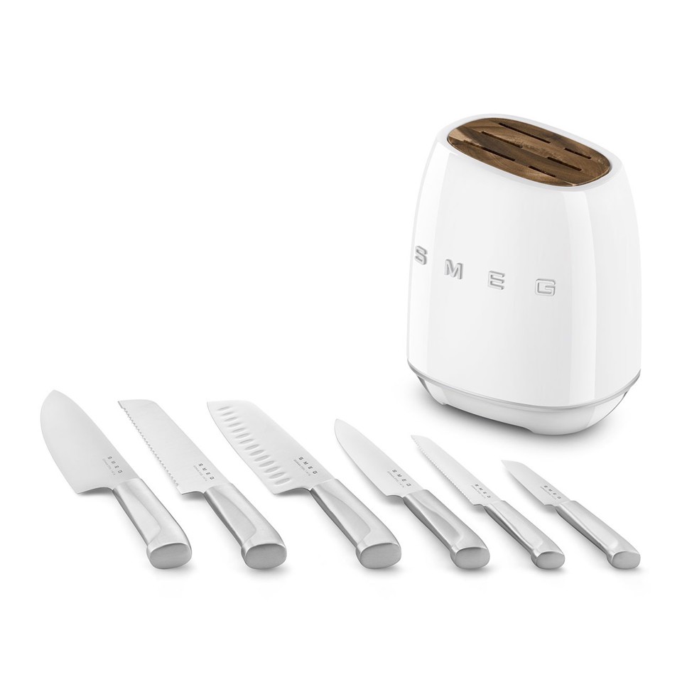 Smeg KBSF02WH posata da cucina e set di coltelli 6 pz Ceppo per coltelli con fessure