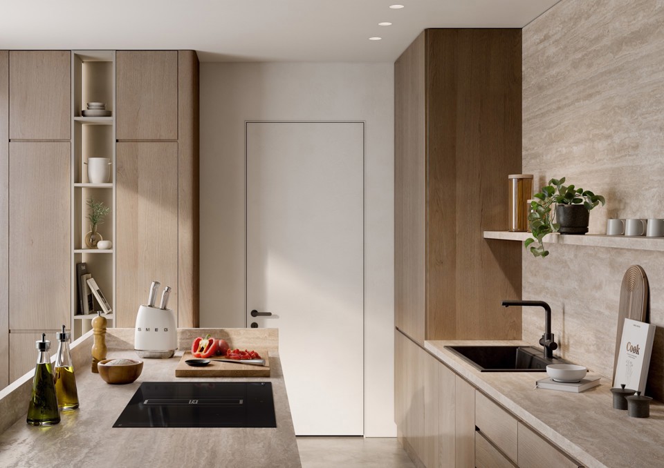 Smeg KBSF02WH posata da cucina e set di coltelli 6 pz Ceppo per coltelli con fessure