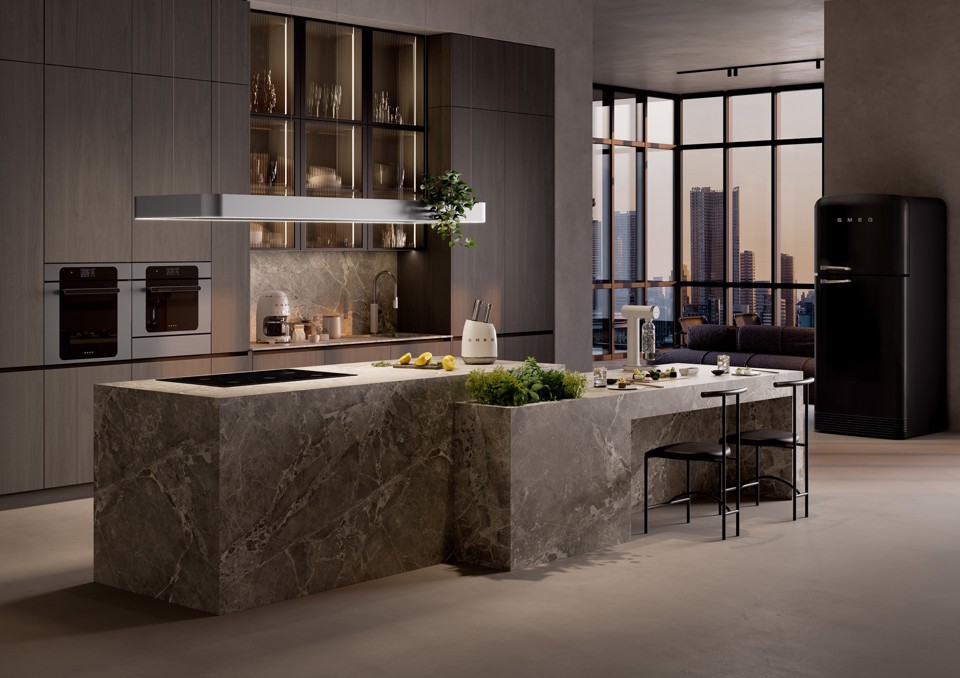 Smeg KBSF02WH posata da cucina e set di coltelli 6 pz Ceppo per coltelli con fessure