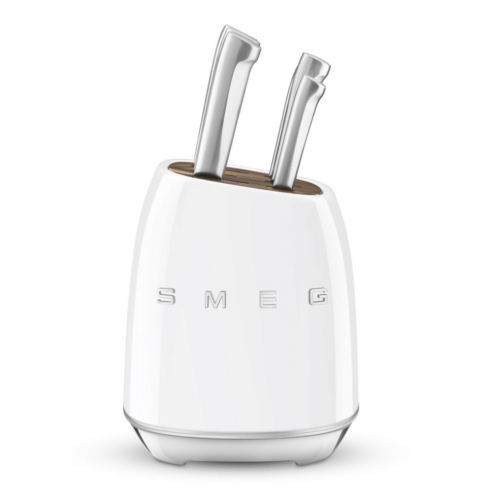 Smeg KBSF02WH posata da cucina e set di coltelli 6 pz Ceppo per coltelli con fessure