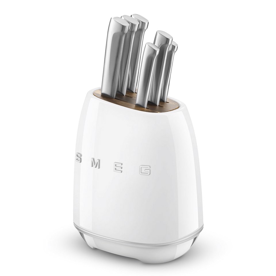 Smeg KBSF02WH posata da cucina e set di coltelli 6 pz Ceppo per coltelli con fessure