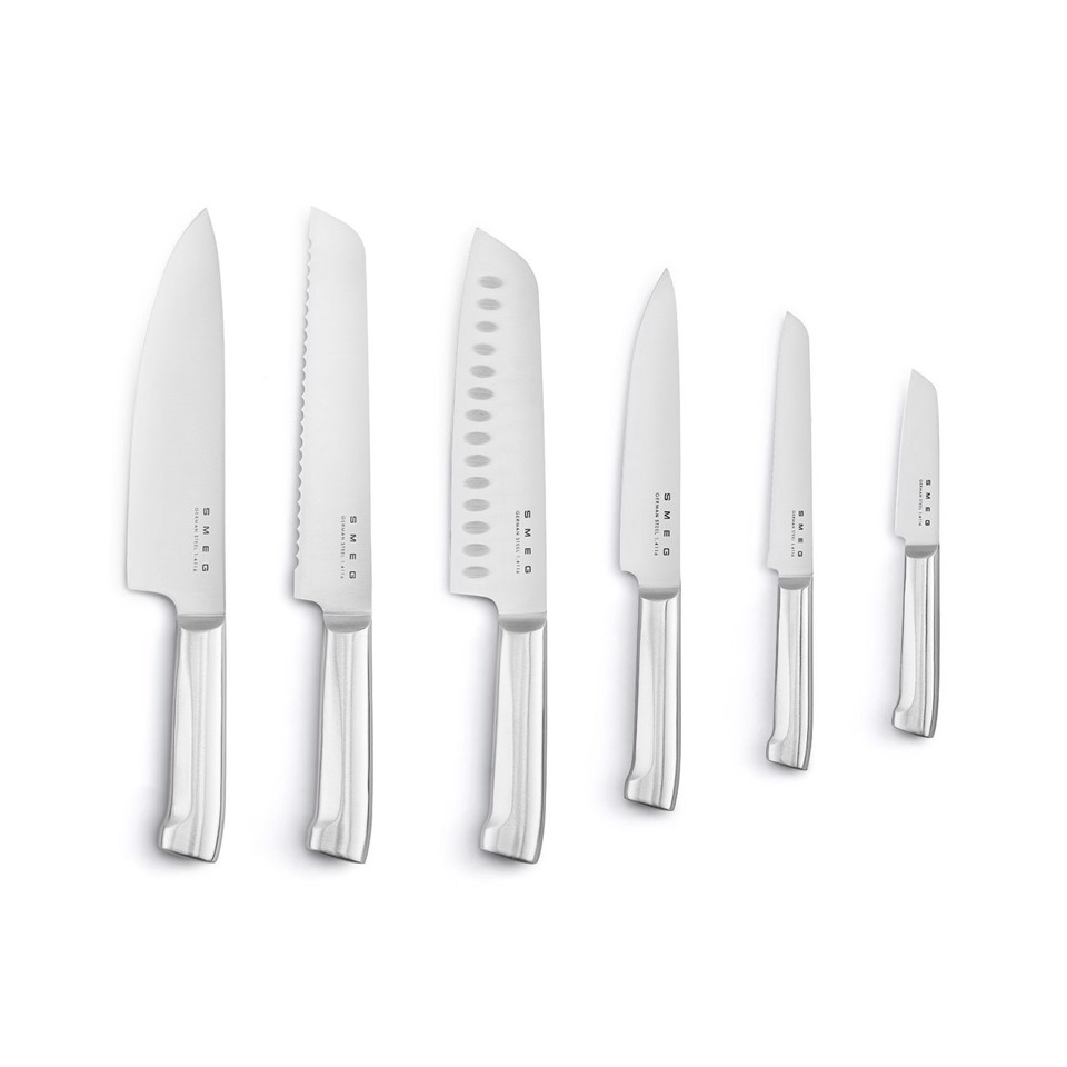 Smeg KBSF02WH posata da cucina e set di coltelli 6 pz Ceppo per coltelli con fessure