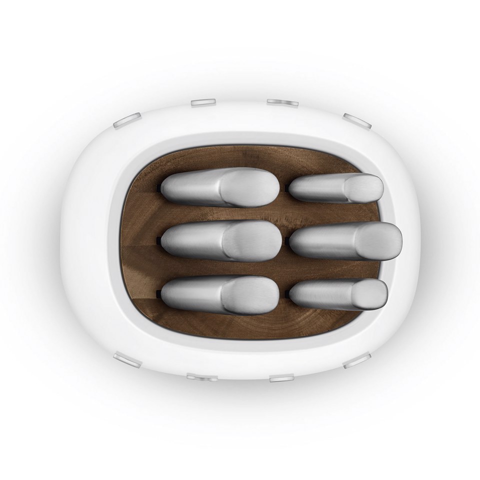 Smeg KBSF02WH posata da cucina e set di coltelli 6 pz Ceppo per coltelli con fessure