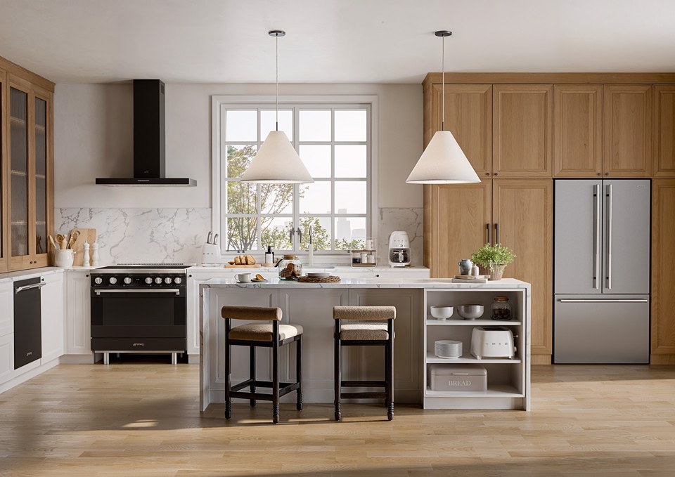 Smeg KBSF02WH posata da cucina e set di coltelli 6 pz Ceppo per coltelli con fessure