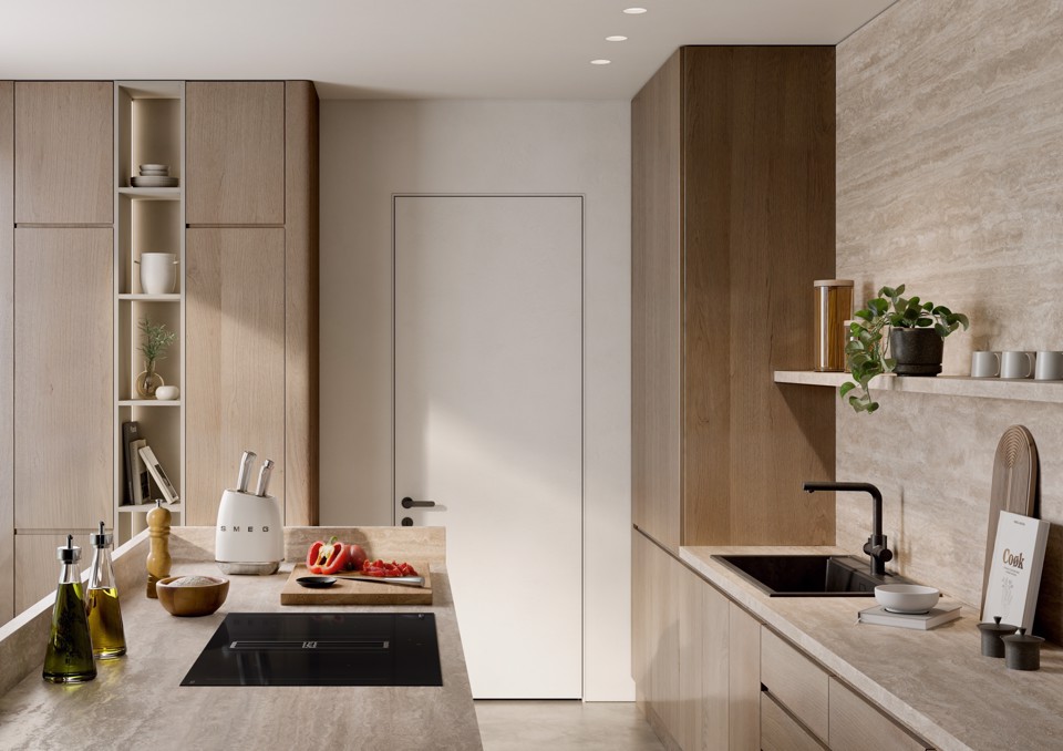Smeg KBSF02WH posata da cucina e set di coltelli 6 pz Ceppo per coltelli con fessure
