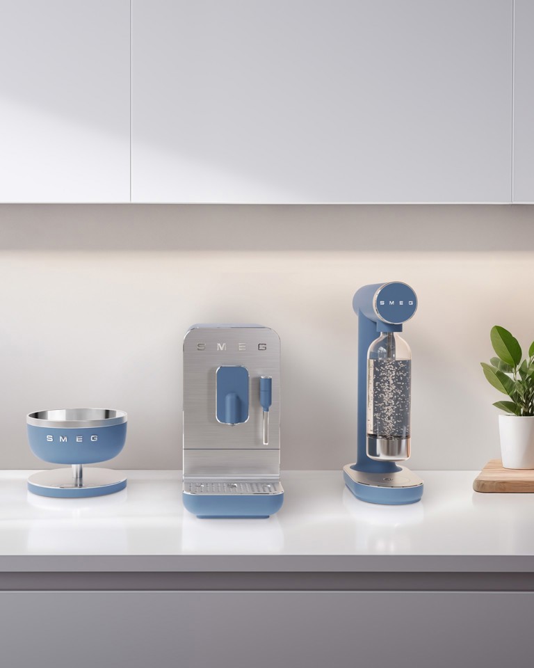 Smeg KSC01SBMWW bilancia da cucina Blu Superficie piana Rotondo Bilancia da cucina elettronica