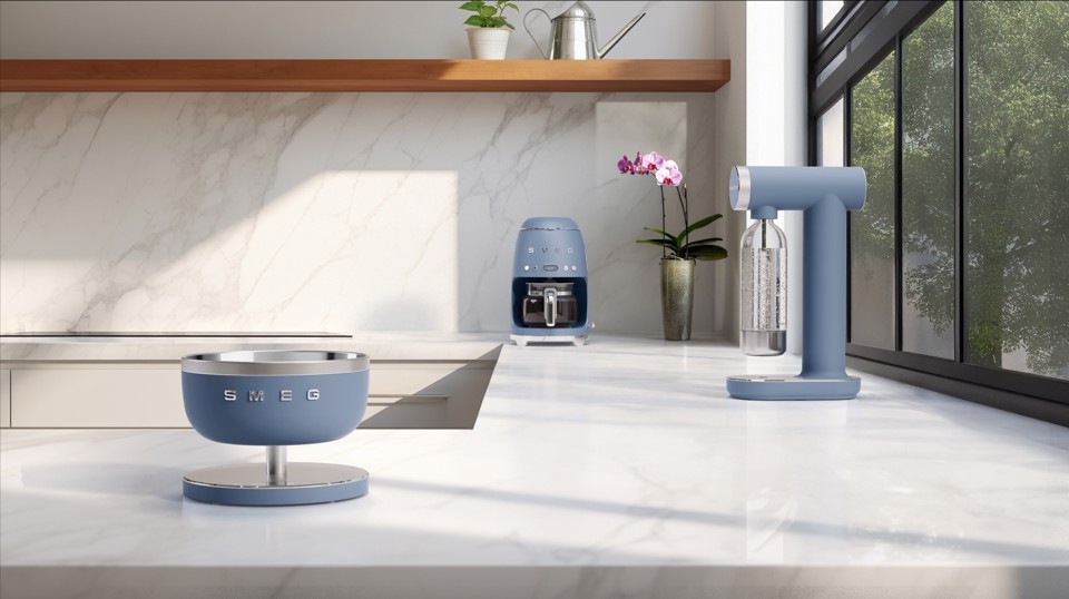 Smeg KSC01SBMWW bilancia da cucina Blu Superficie piana Rotondo Bilancia da cucina elettronica