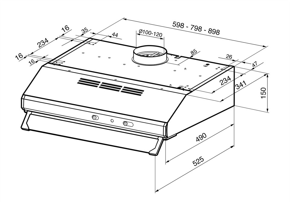Smeg KSEC61NE2 cappa aspirante Incassato Nero 285 m³/h D