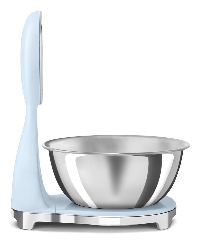 Smeg KSF01PBWW bilancia da cucina Blu, Cromo Superficie piana Bilancia da cucina elettronica