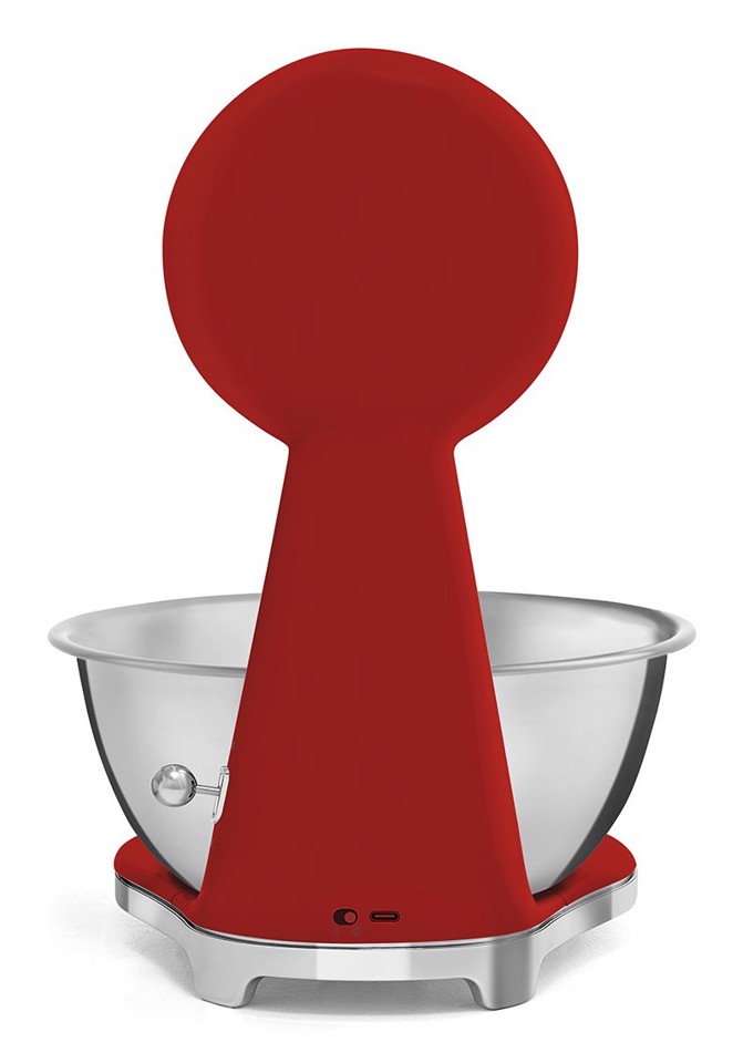 Smeg KSF01RDWW bilancia da cucina Cromo, Rosso Superficie piana Bilancia da cucina elettronica