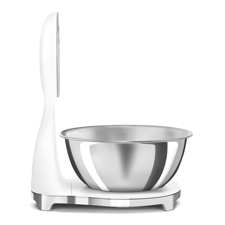 Smeg KSF01WHWW bilancia da cucina Cromo, Bianco Superficie piana Bilancia da cucina elettronica