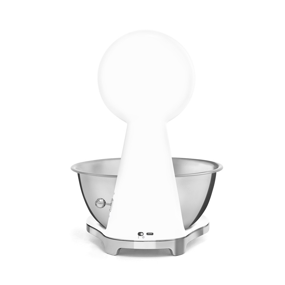 Smeg KSF01WHWW bilancia da cucina Cromo, Bianco Superficie piana Bilancia da cucina elettronica