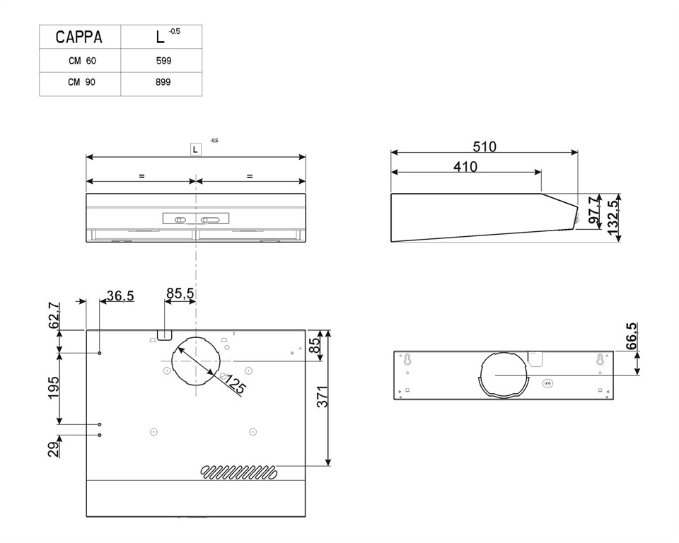 Smeg KTE60EX cappa aspirante Incassato Acciaio inossidabile 272 m³/h D