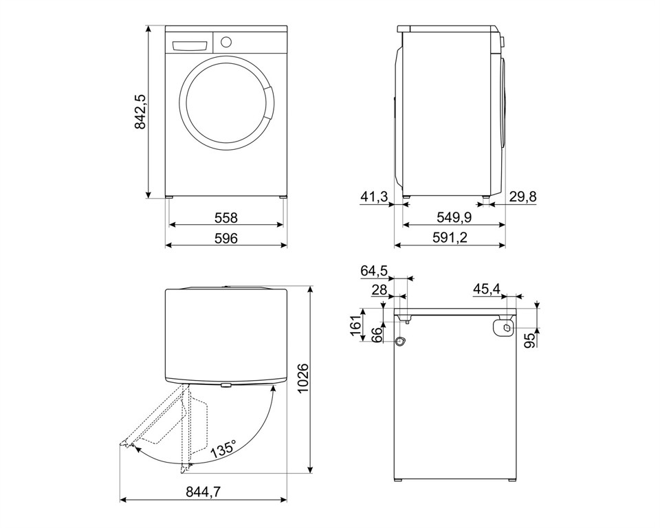 Smeg LB1T80IT lavatrice Caricamento frontale 8 kg 1000 Giri/min D Bianco