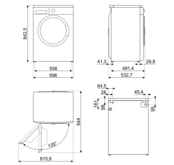 Smeg LBW60IT lavatrice Libera installazione Caricamento frontale 6 kg 1000 Giri/min D Bianco